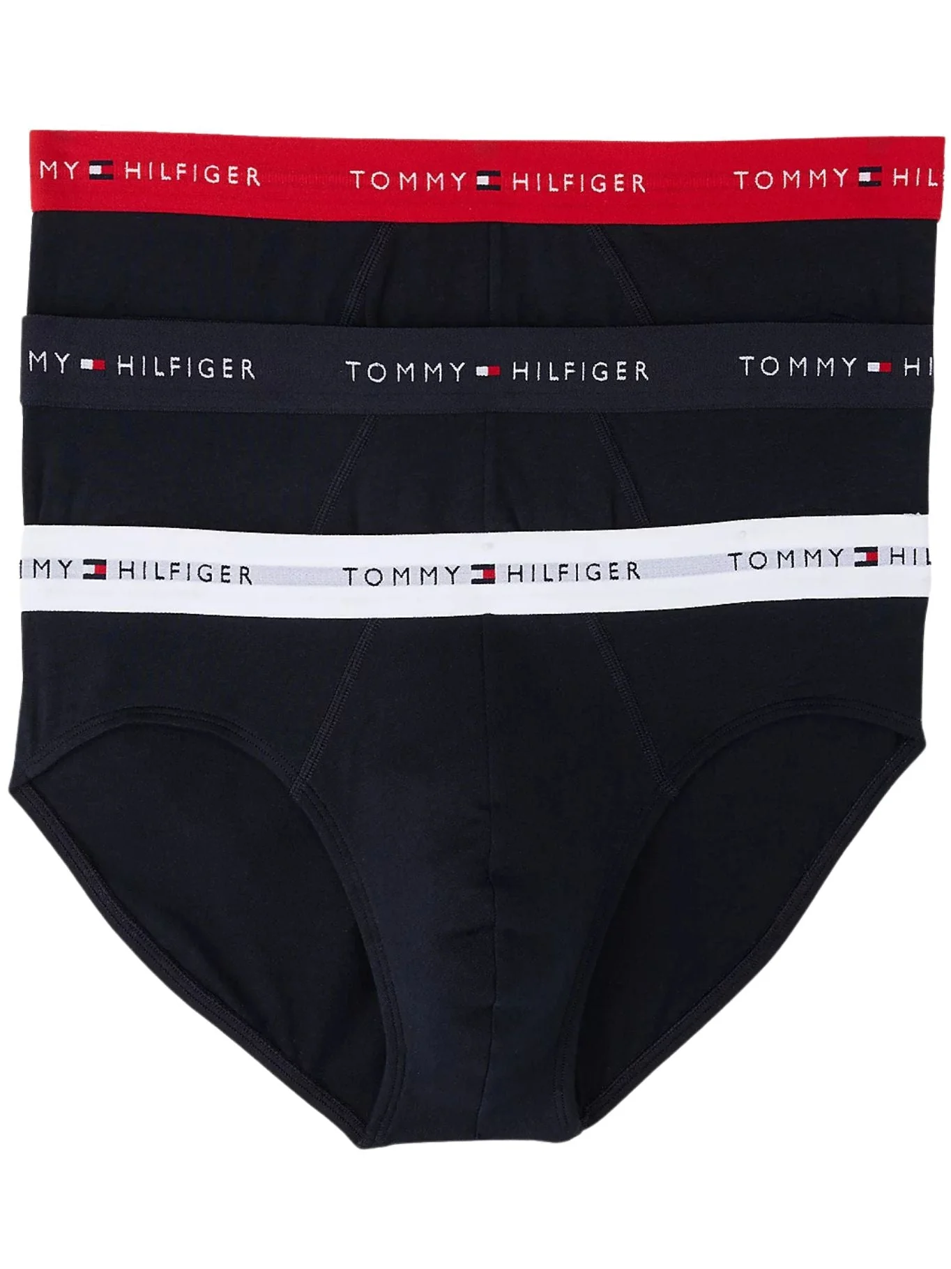 3-Pack Heritage Logo Briefs, Navy w/ red/white/navy