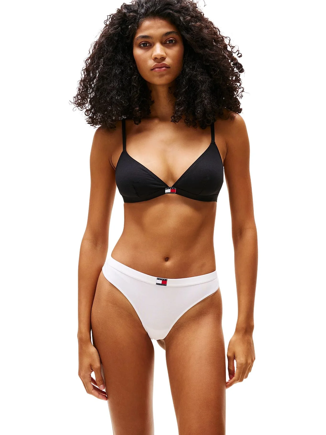 3-Pack Heritage Logo Triangle Bras, Black/White/Navy - Image 4