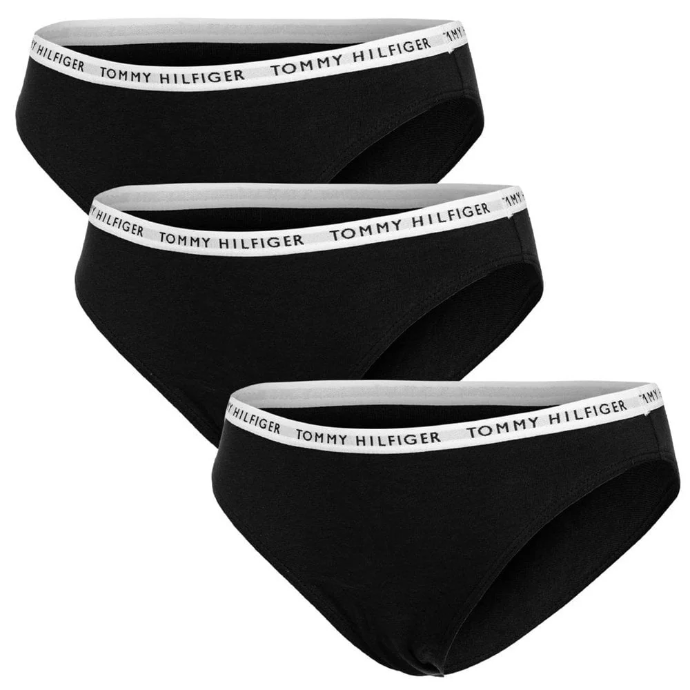 3-Pack Logo Waistband Bikini Briefs, Black