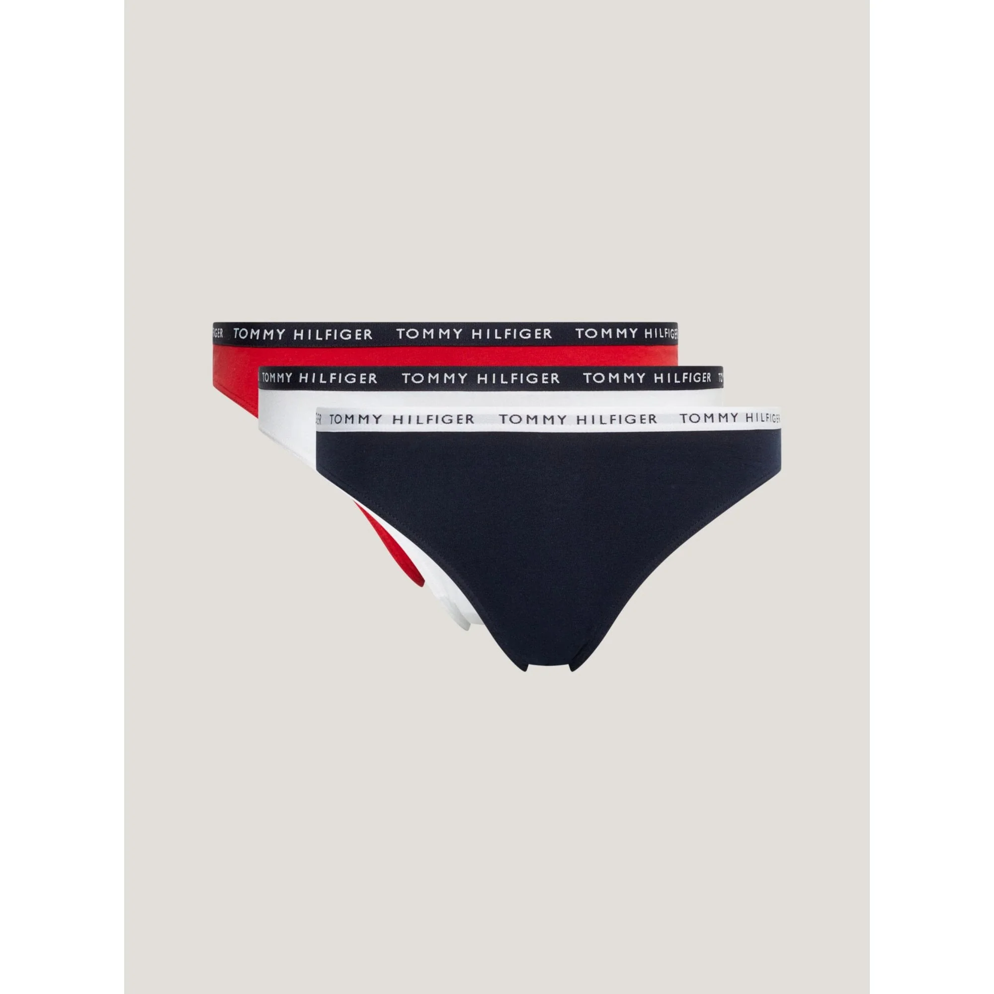 3-Pack Logo Waistband Bikini Briefs, Red/White/Navy - Image 15