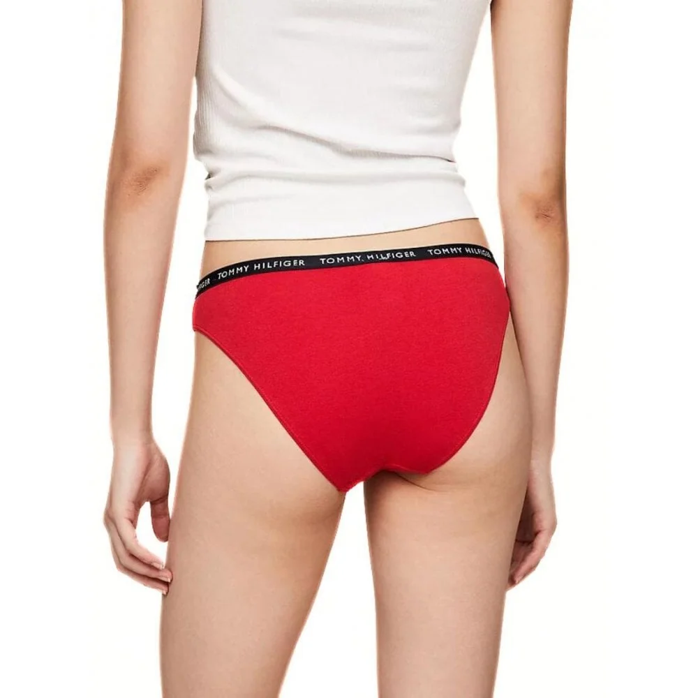 3-Pack Logo Waistband Bikini Briefs, Red/White/Navy - Image 5
