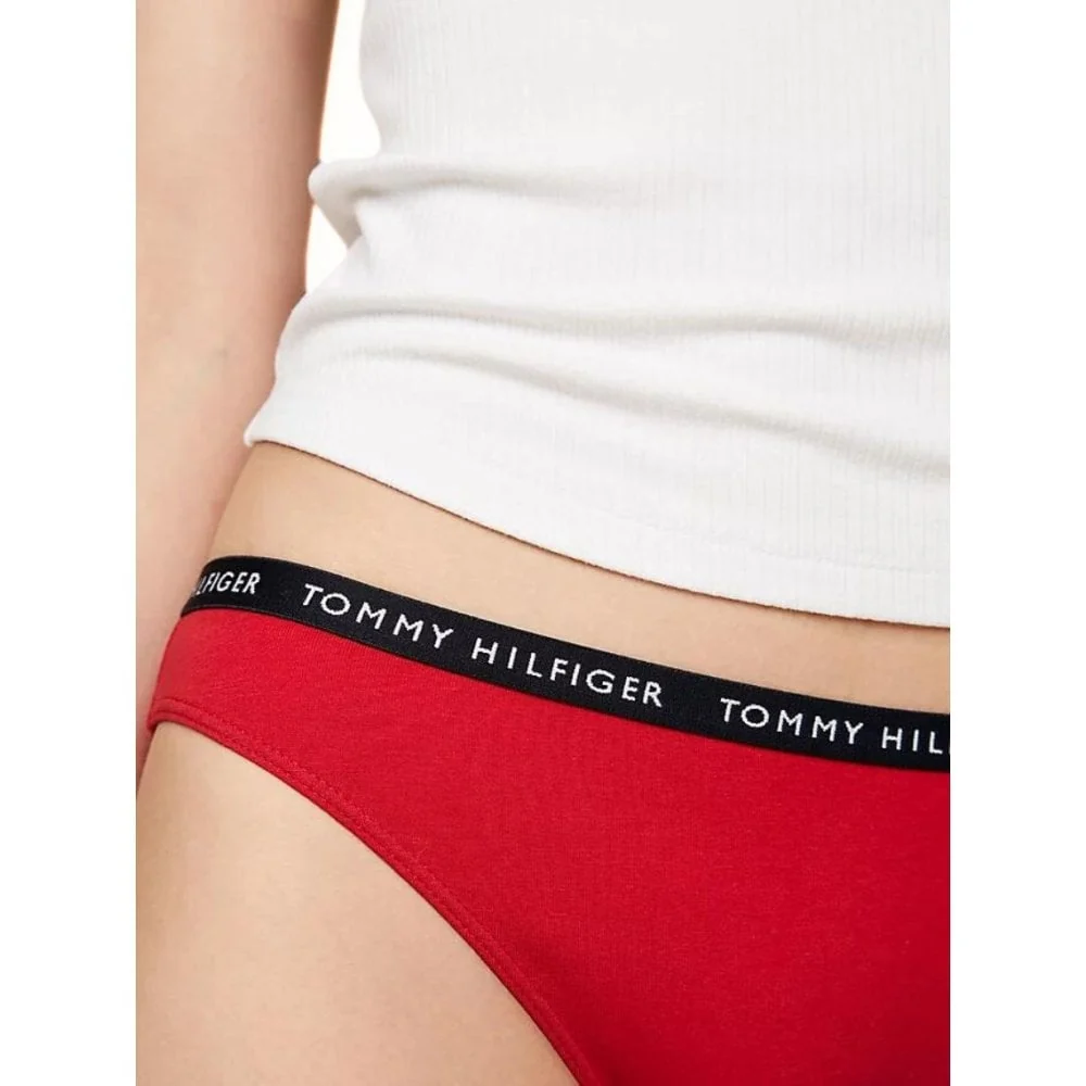3-Pack Logo Waistband Bikini Briefs, Red/White/Navy - Image 6