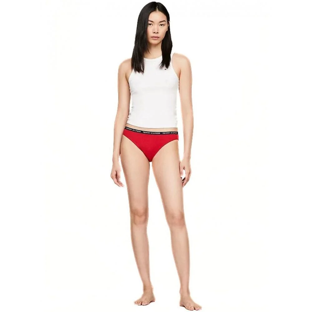 3-Pack Logo Waistband Bikini Briefs, Red/White/Navy - Image 7