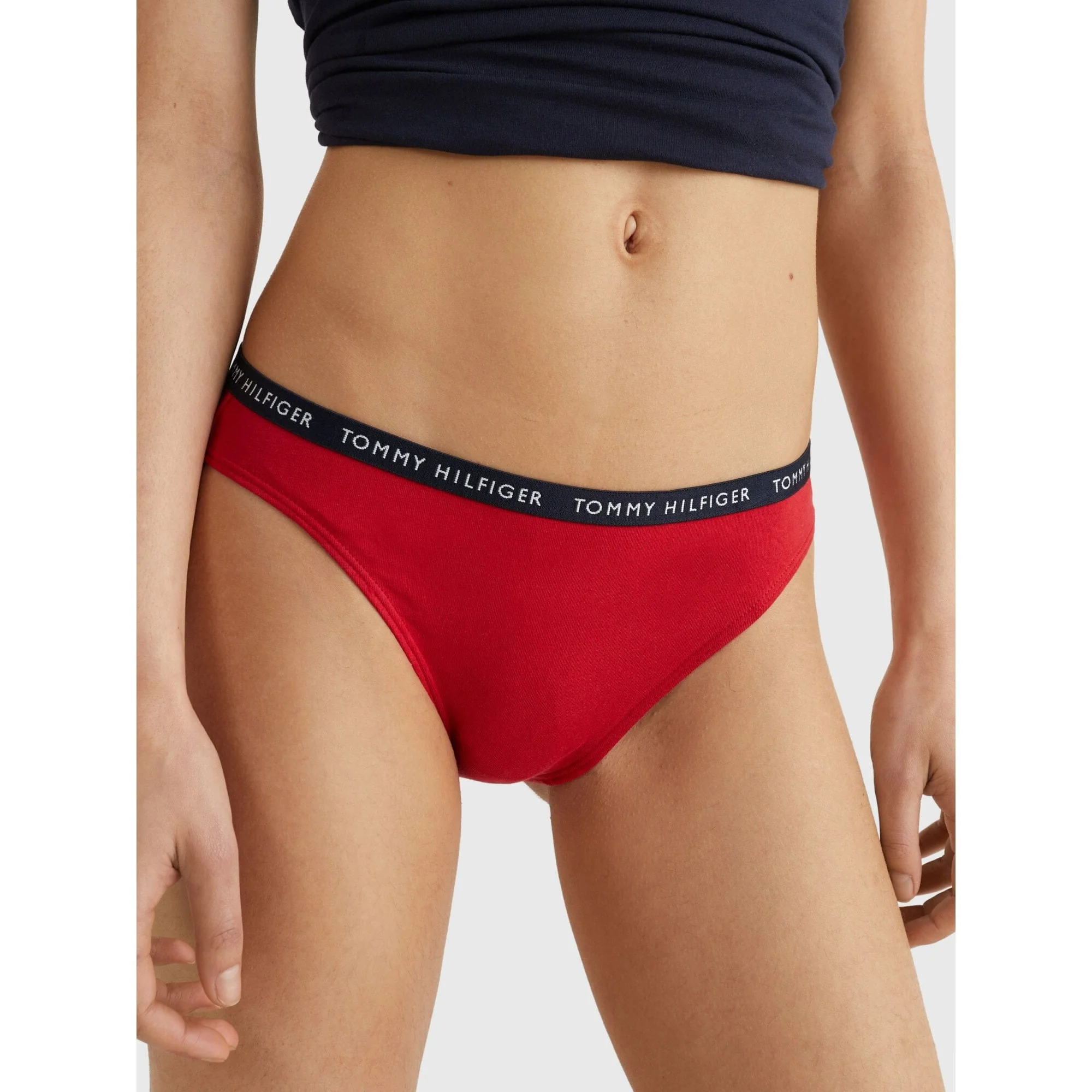 3-Pack Logo Waistband Bikini Briefs, Red/White/Navy - Image 9