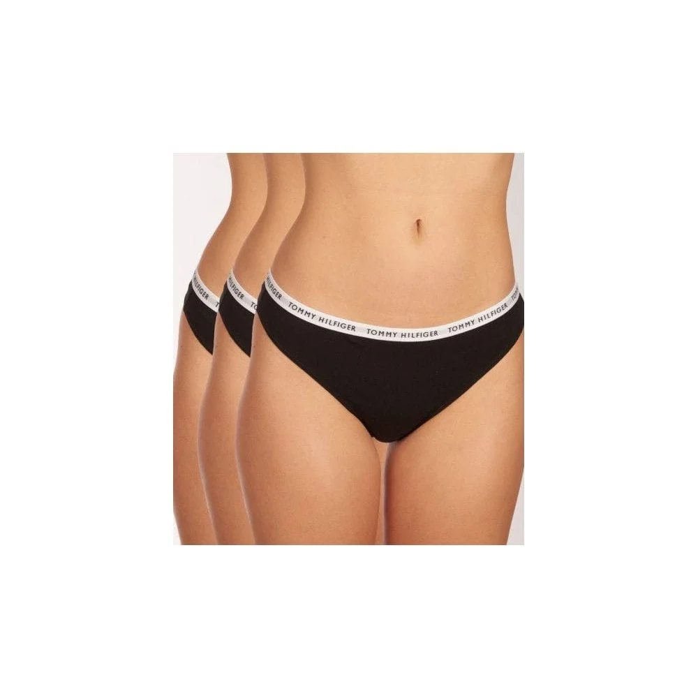 3-Pack Logo Waistband Thongs, Black - Image 2