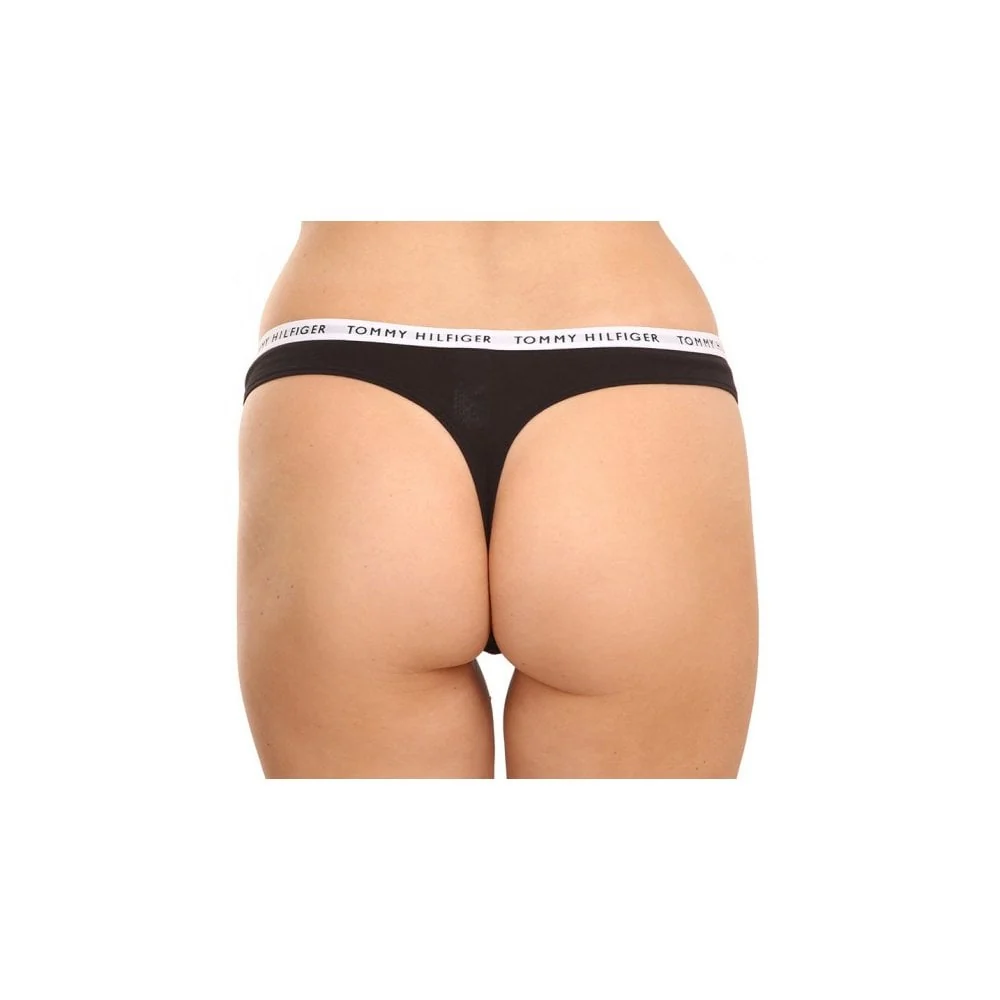 3-Pack Logo Waistband Thongs, Black - Image 3