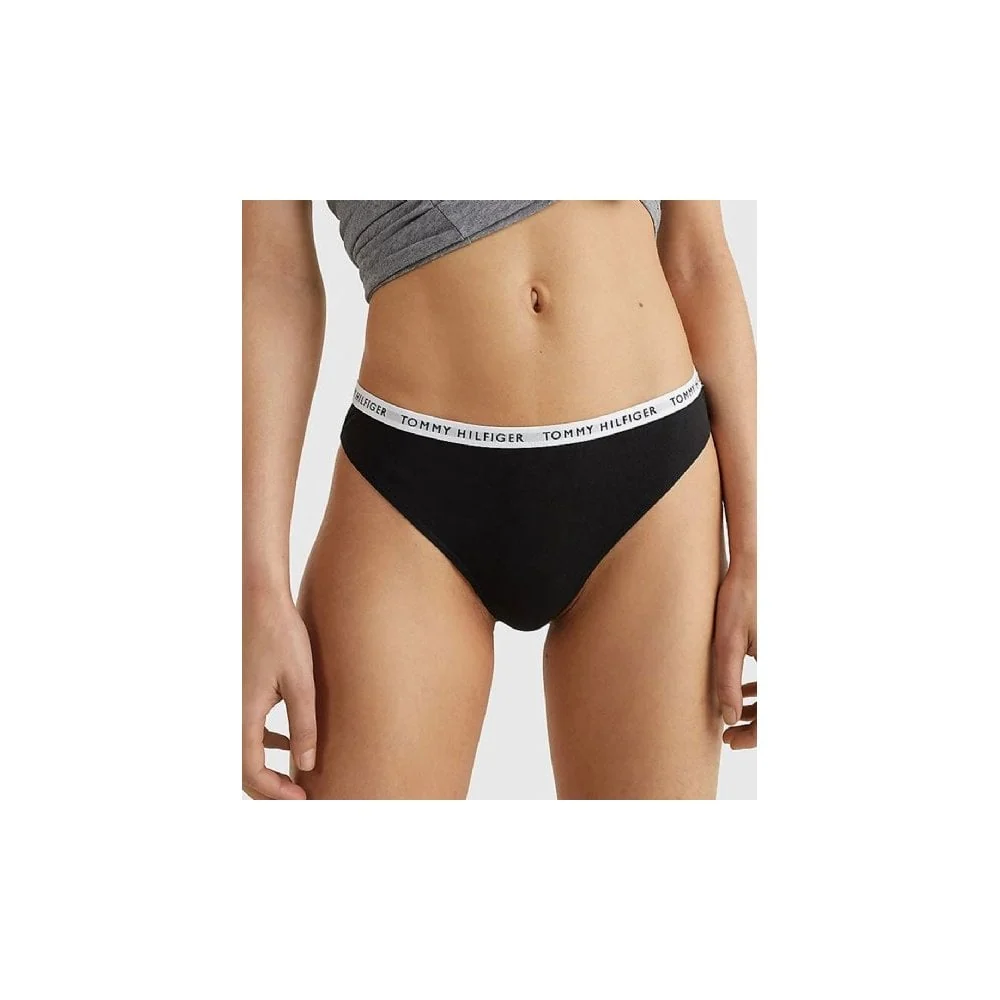 3-Pack Logo Waistband Thongs, Black - Image 6
