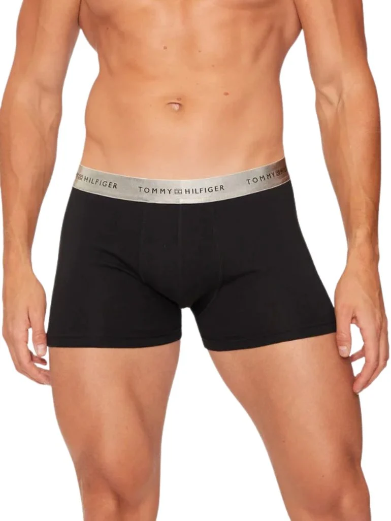 3-Pack Metallic Waistband Boxer Trunks Gift Set, Black - Image 10