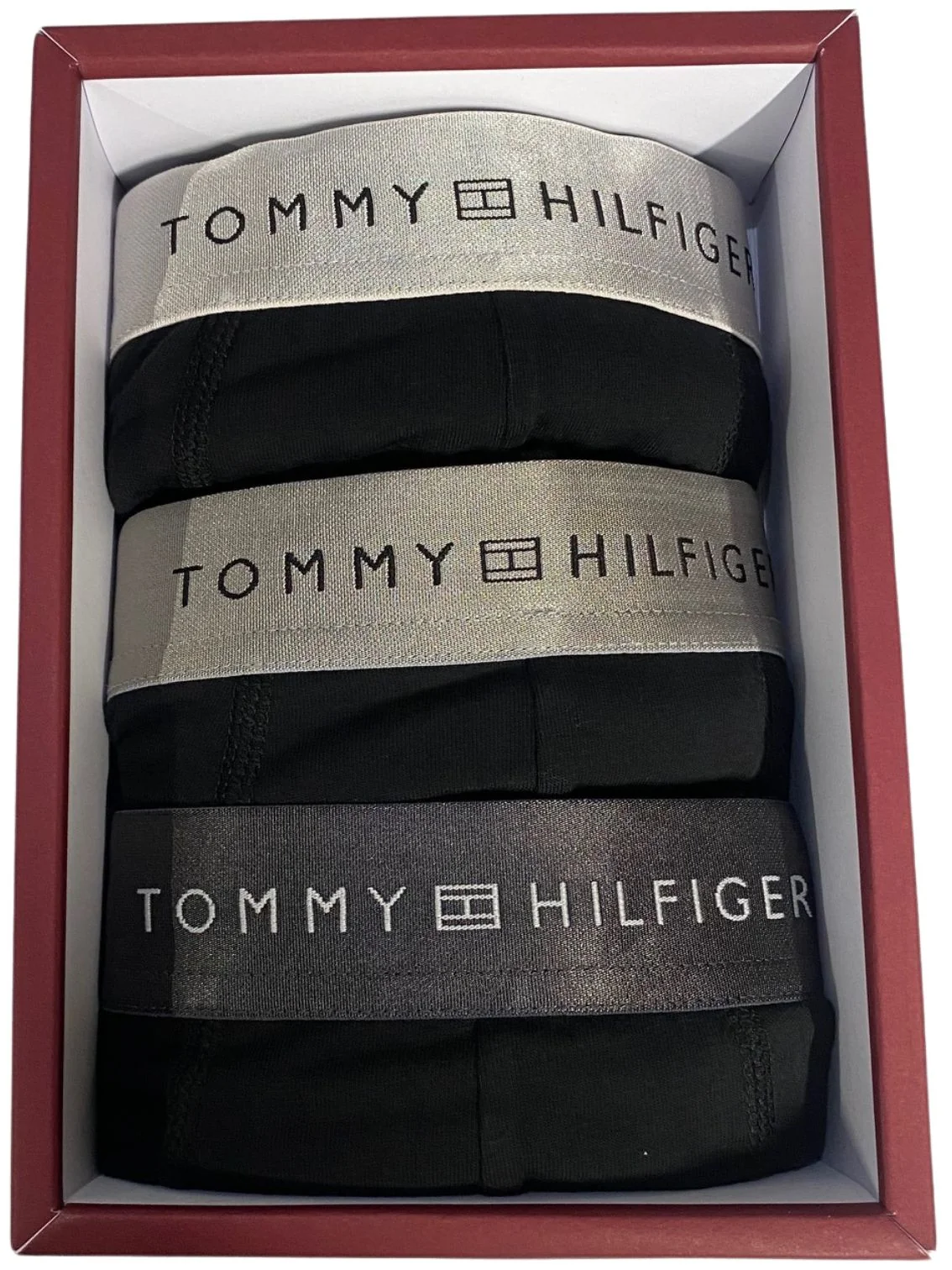 3-Pack Metallic Waistband Boxer Trunks Gift Set, Black - Image 2