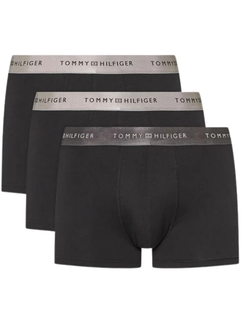3-Pack Metallic Waistband Boxer Trunks Gift Set, Black - Image 5