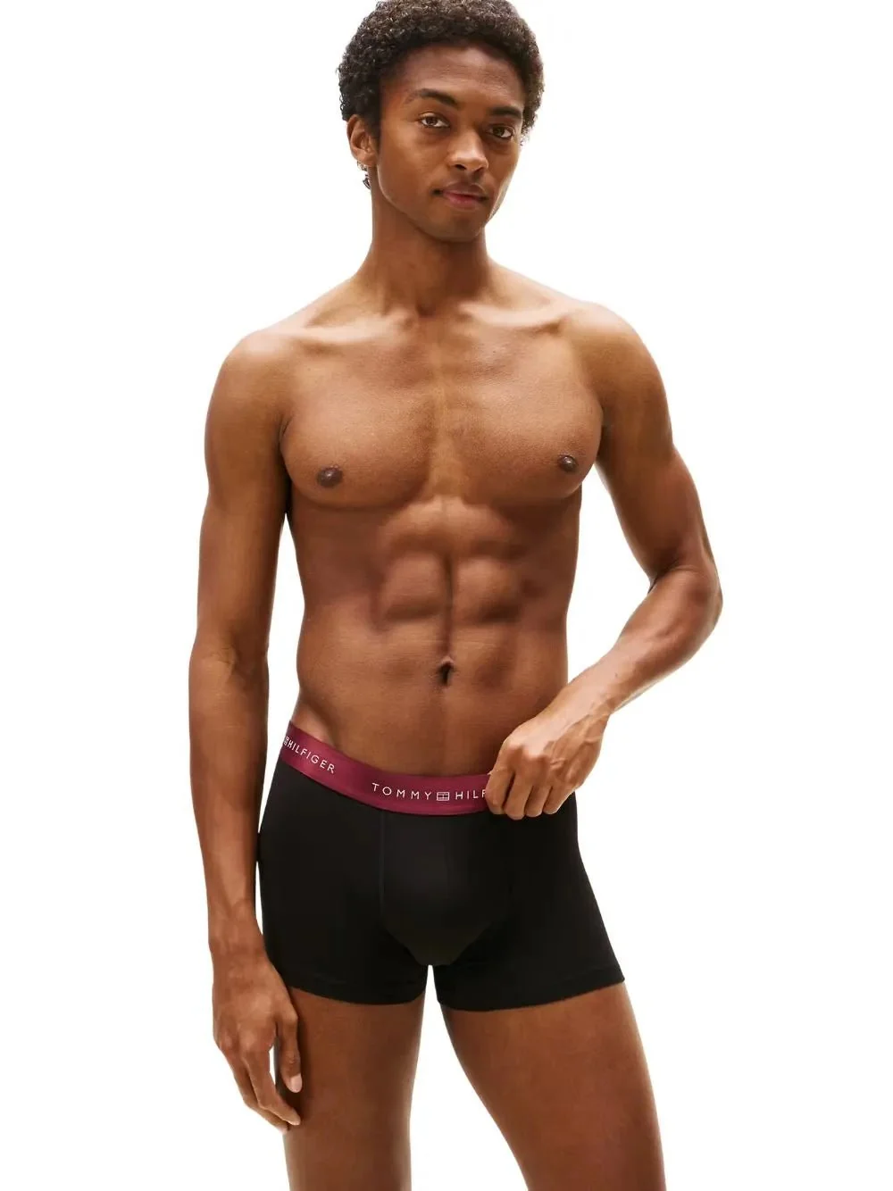 3-Pack Metallic Waistband Boxer Trunks Gift Set, Black w/ green/rouge/silver - Image 4