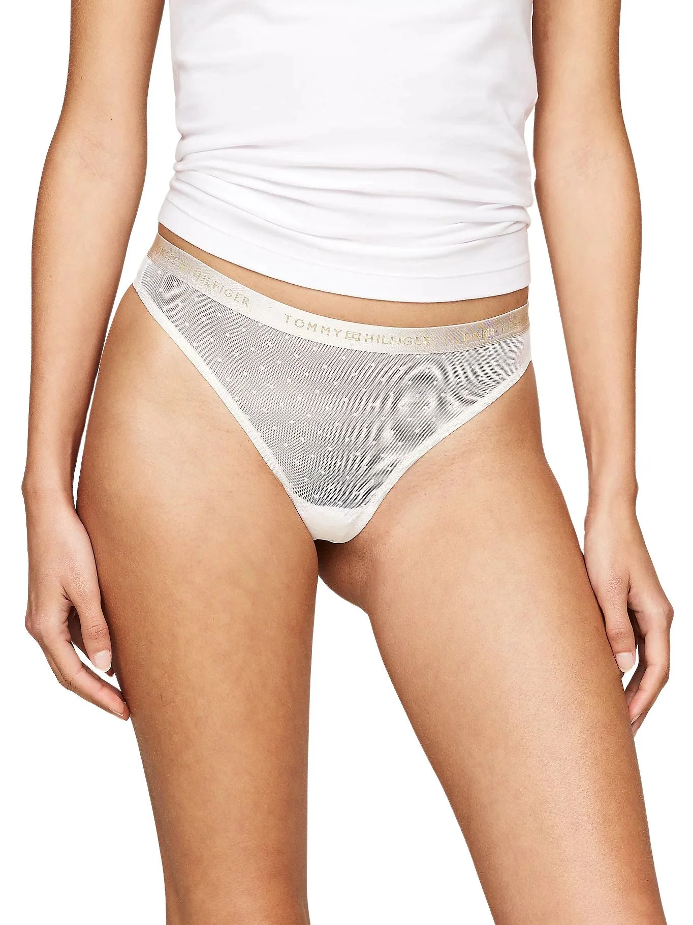 3-Pack Polka Dot Mesh Thongs Gift Set, Ivory/Rouge/Black - Image 7