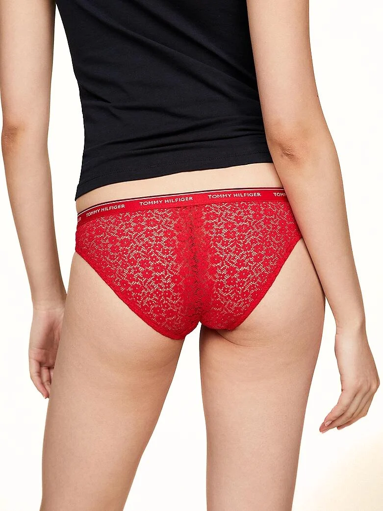 3-Pack Premium Essential Lace Bikini Briefs, Navy/White/Red - Image 5