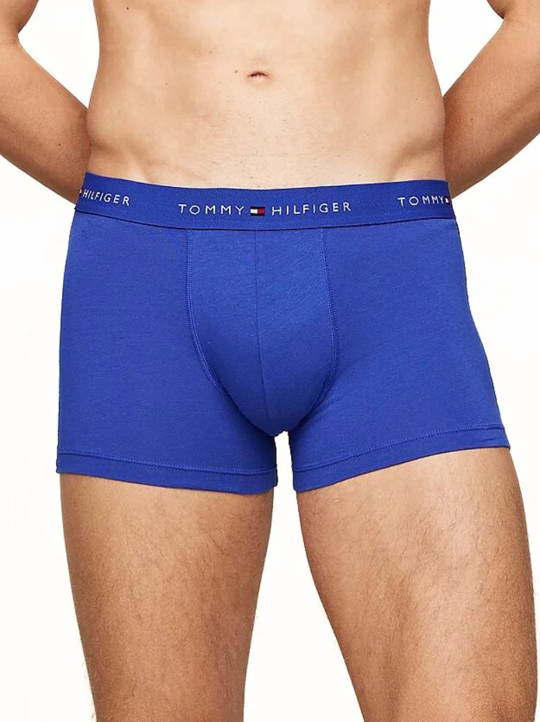 3-Pack Signature Cotton Boxer Trunks, Black/Blue/Red - Image 3