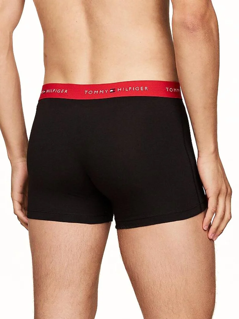3-Pack Signature Cotton Boxer Trunks, Black/Blue/Red - Image 5