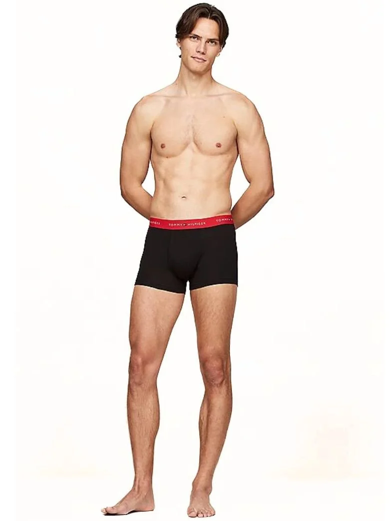 3-Pack Signature Cotton Boxer Trunks, Black/Blue/Red - Image 7