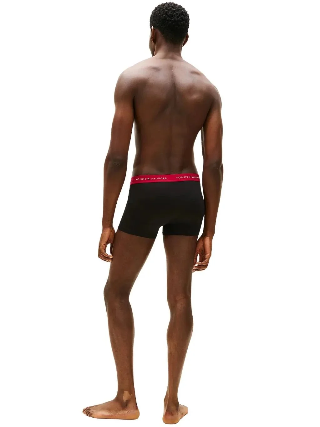 3-Pack Signature Cotton Boxer Trunks, Black w/ burgundy/red/blue - Image 4