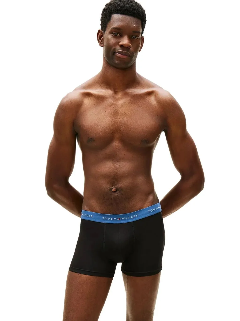 3-Pack Signature Cotton Boxer Trunks, Black w/ burgundy/red/blue - Image 6