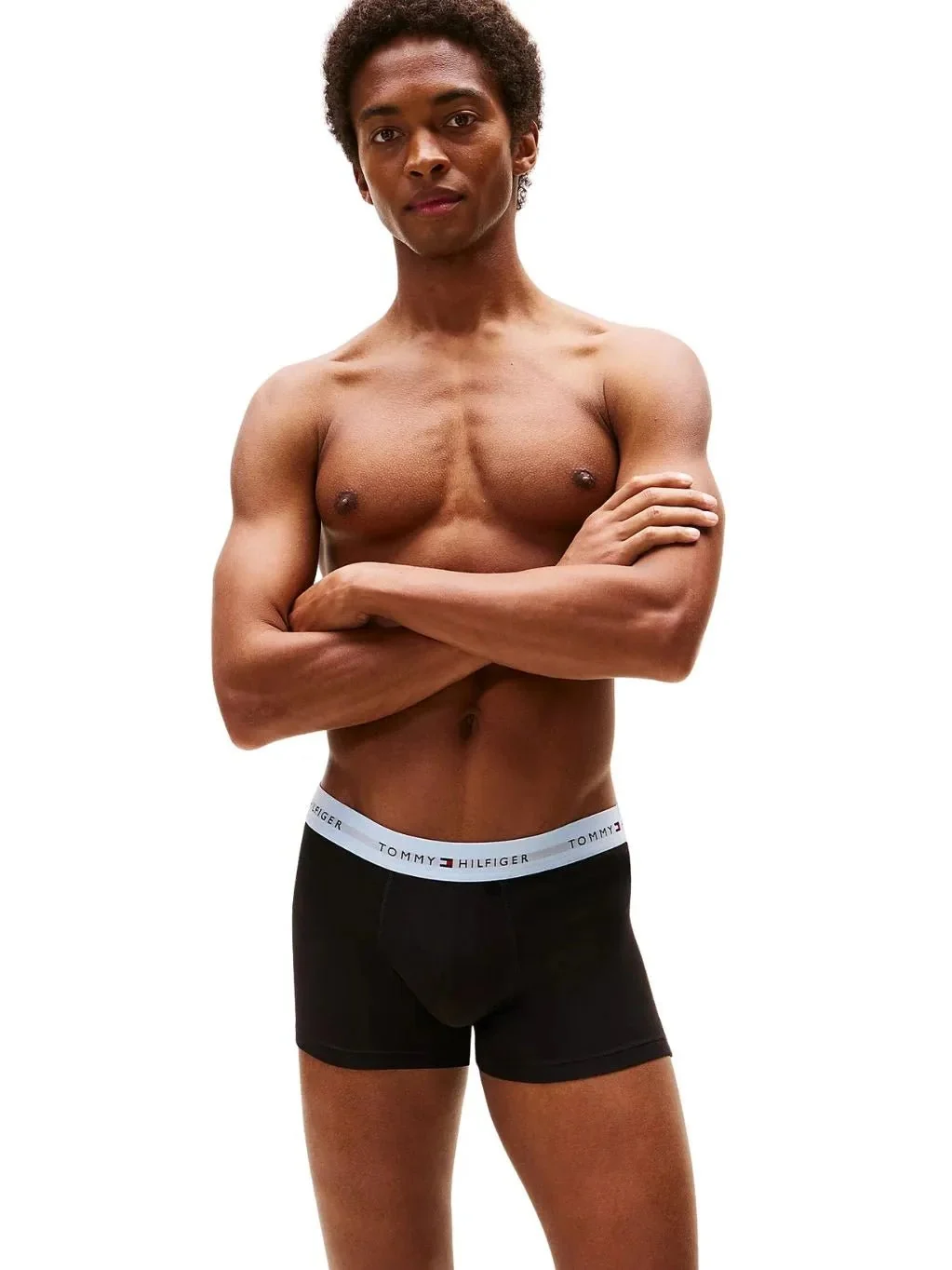 3-Pack Signature Cotton Boxer Trunks, Black w/ red/burgundy/ice - Image 10