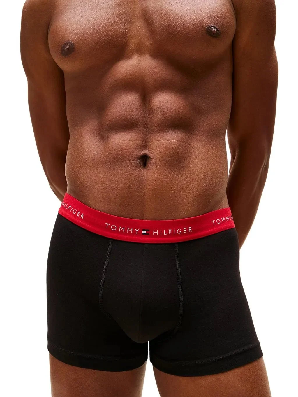 3-Pack Signature Cotton Boxer Trunks, Black w/ red/burgundy/ice - Image 7