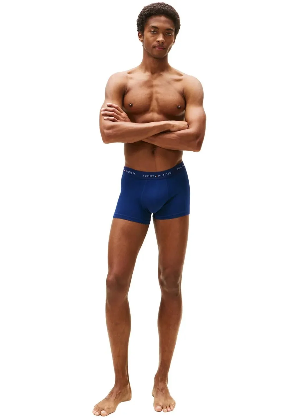 3-Pack Signature Cotton Boxer Trunks, Blue/Navy/Black - Image 5