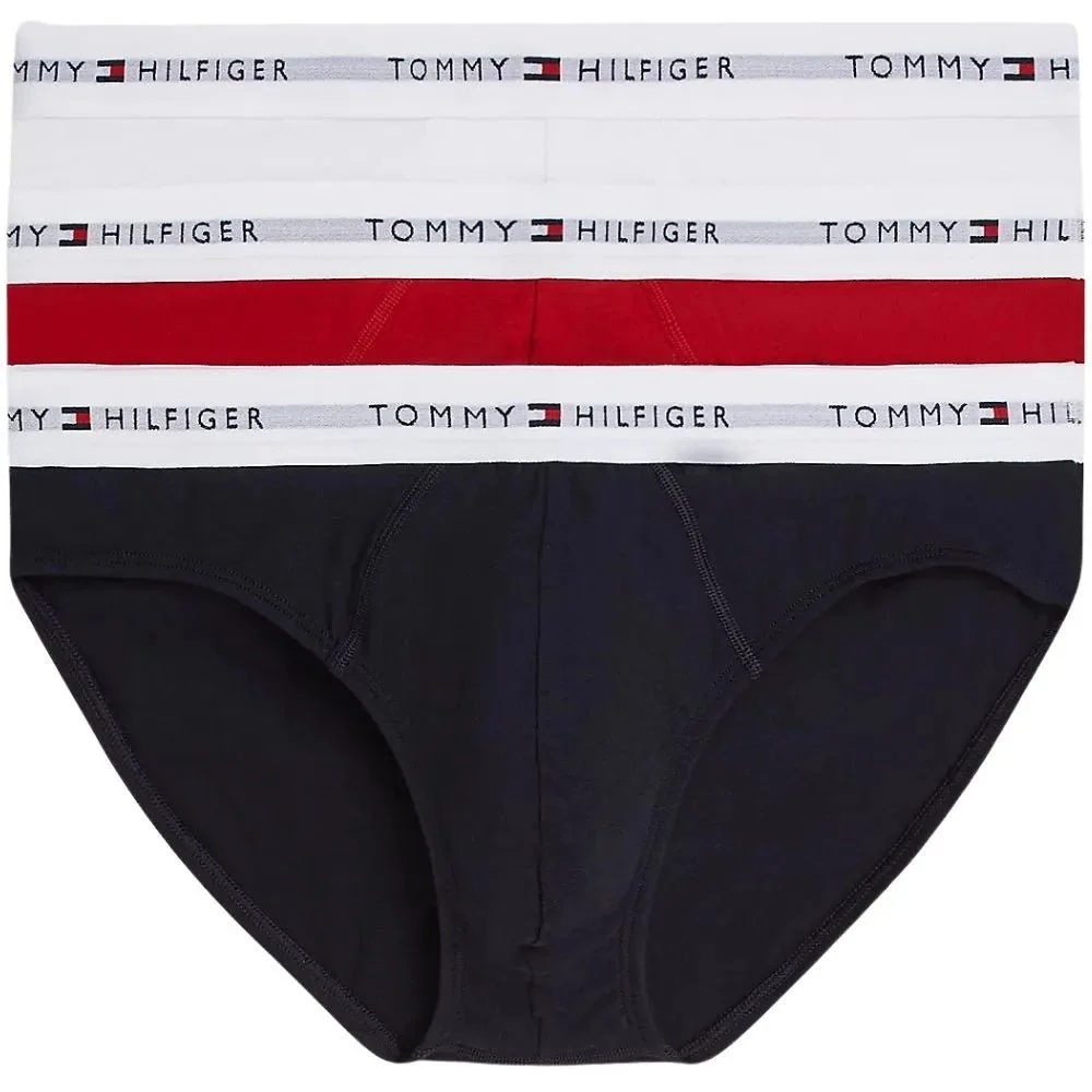 3-Pack Signature Cotton Briefs, Red/White/Navy