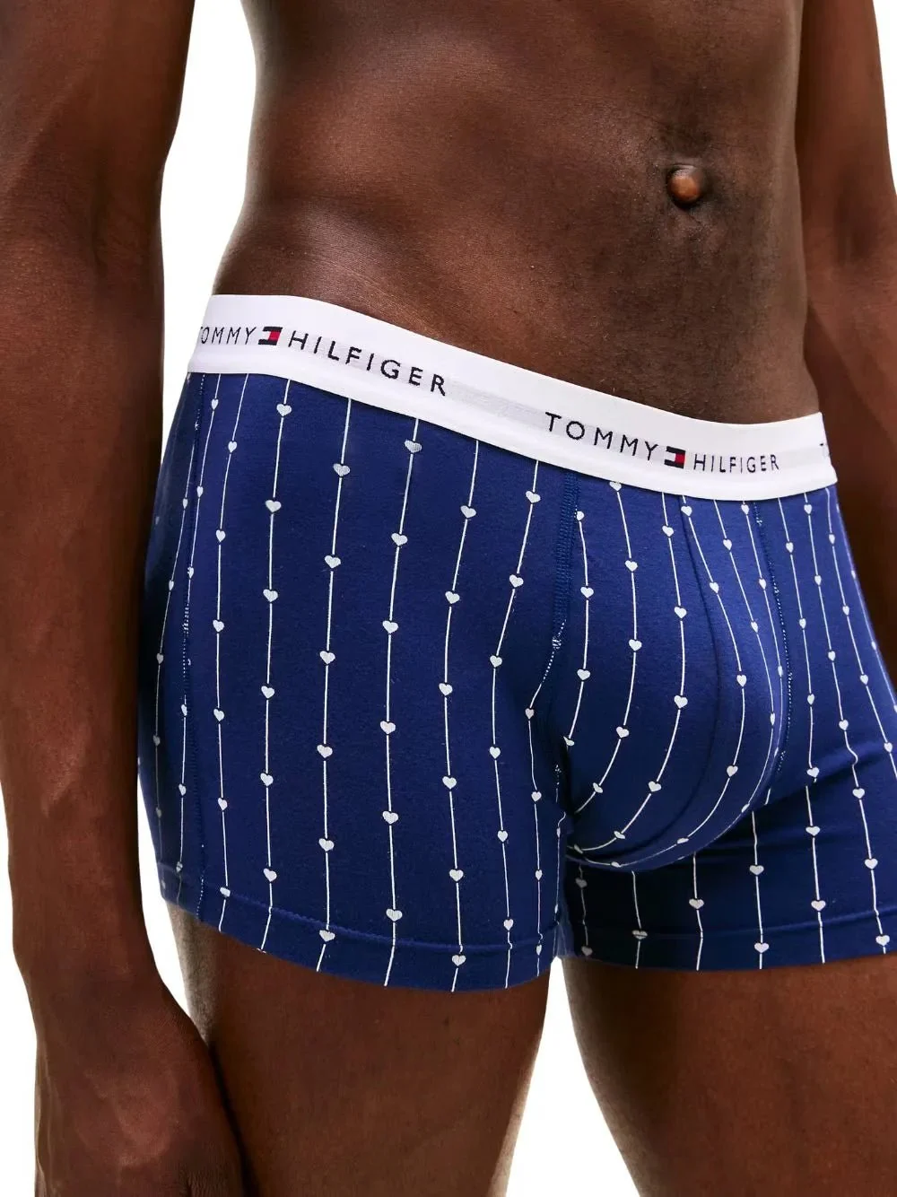 3-Pack Signature Cotton Hearts Print Boxer Trunks, Navy/Pink/Red - Image 2