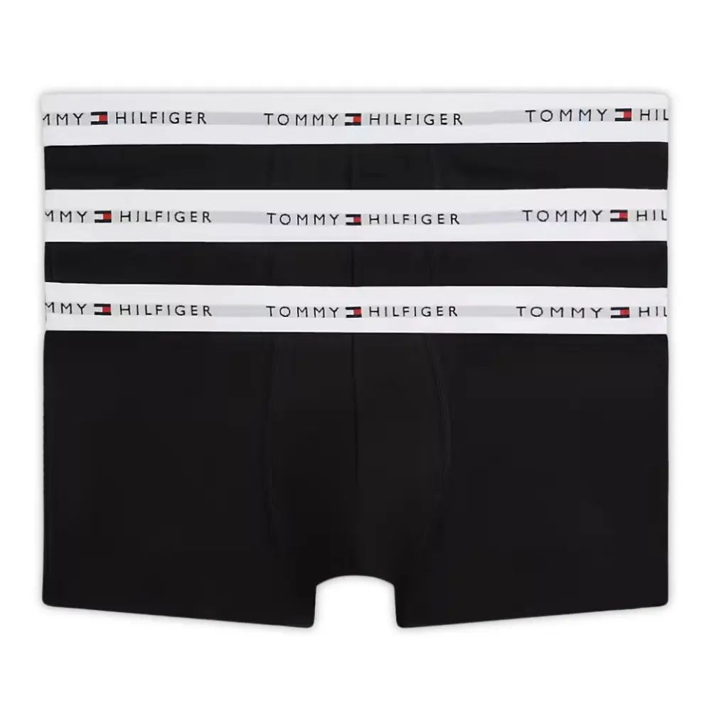 3-Pack Signature Cotton Low-Rise Boxer Trunks, Black