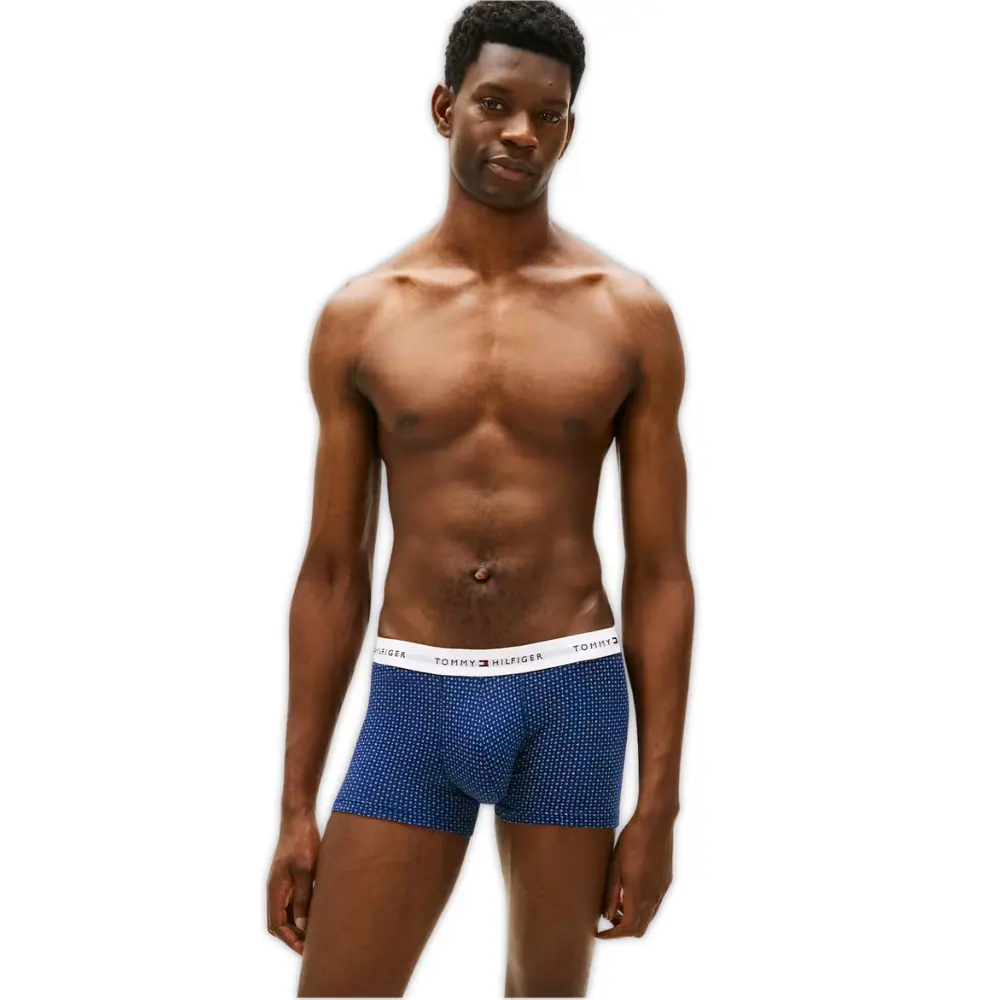 3-Pack Signature Cotton Mini Geo Boxer Trunks, Black/blue - Image 2