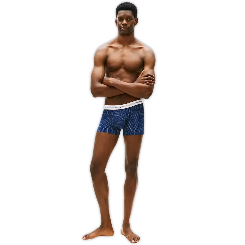 3-Pack Signature Cotton Mini Geo Boxer Trunks, Black/blue - Image 3