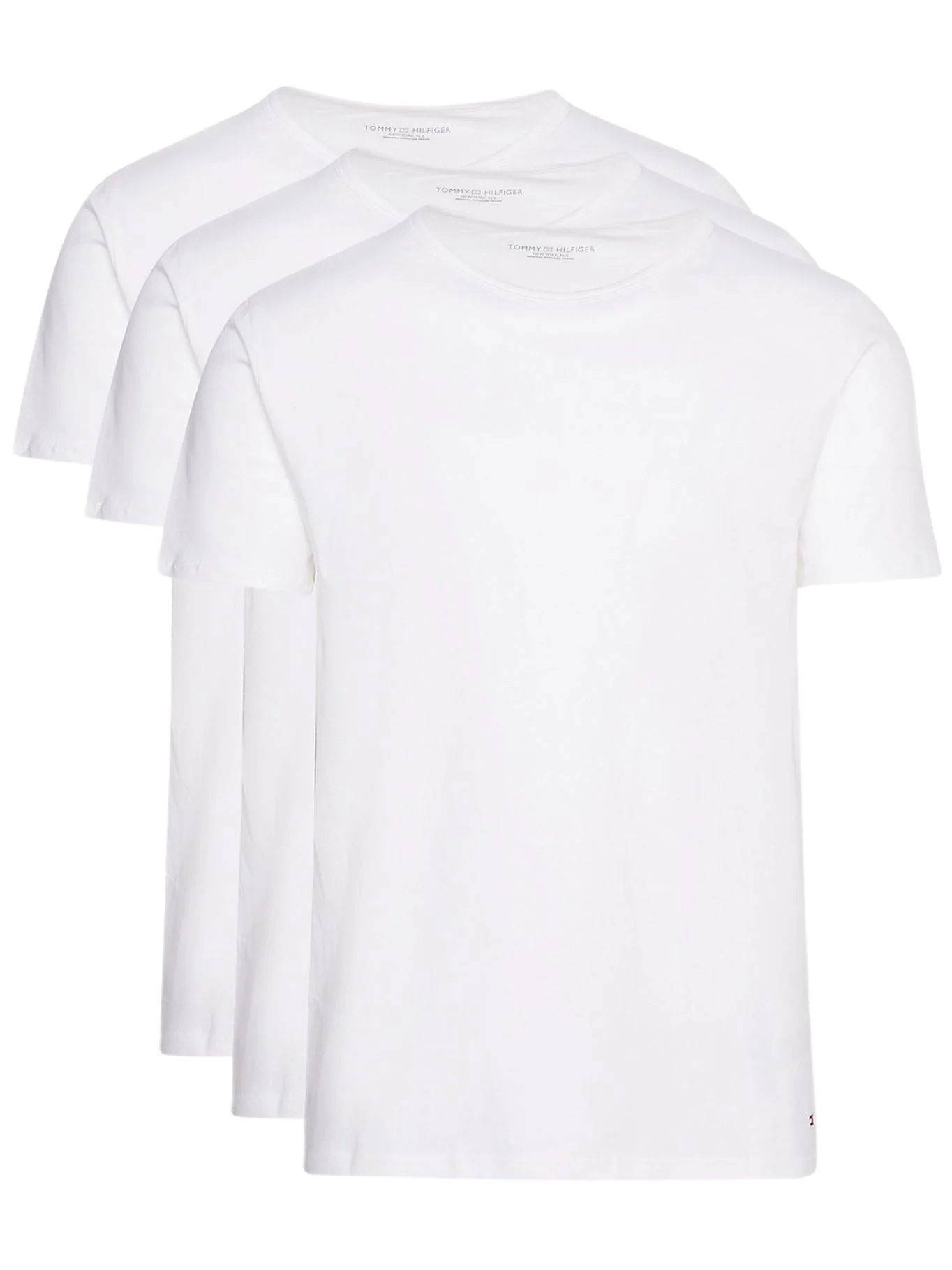 3-Pack Stretch Cotton Crew-Neck T-Shirts, White