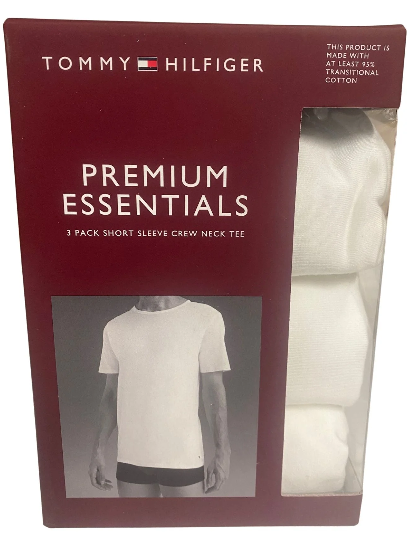 3-Pack Stretch Cotton Crew-Neck T-Shirts, White - Image 2