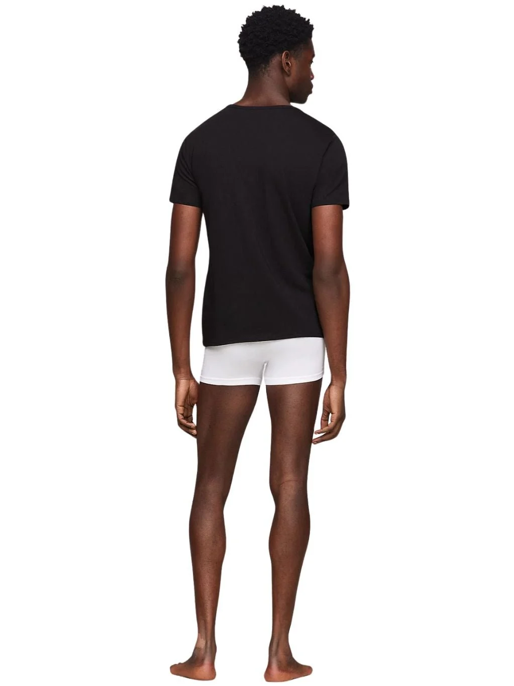 3-Pack Stretch Cotton V-Neck T-Shirts, Black - Image 3