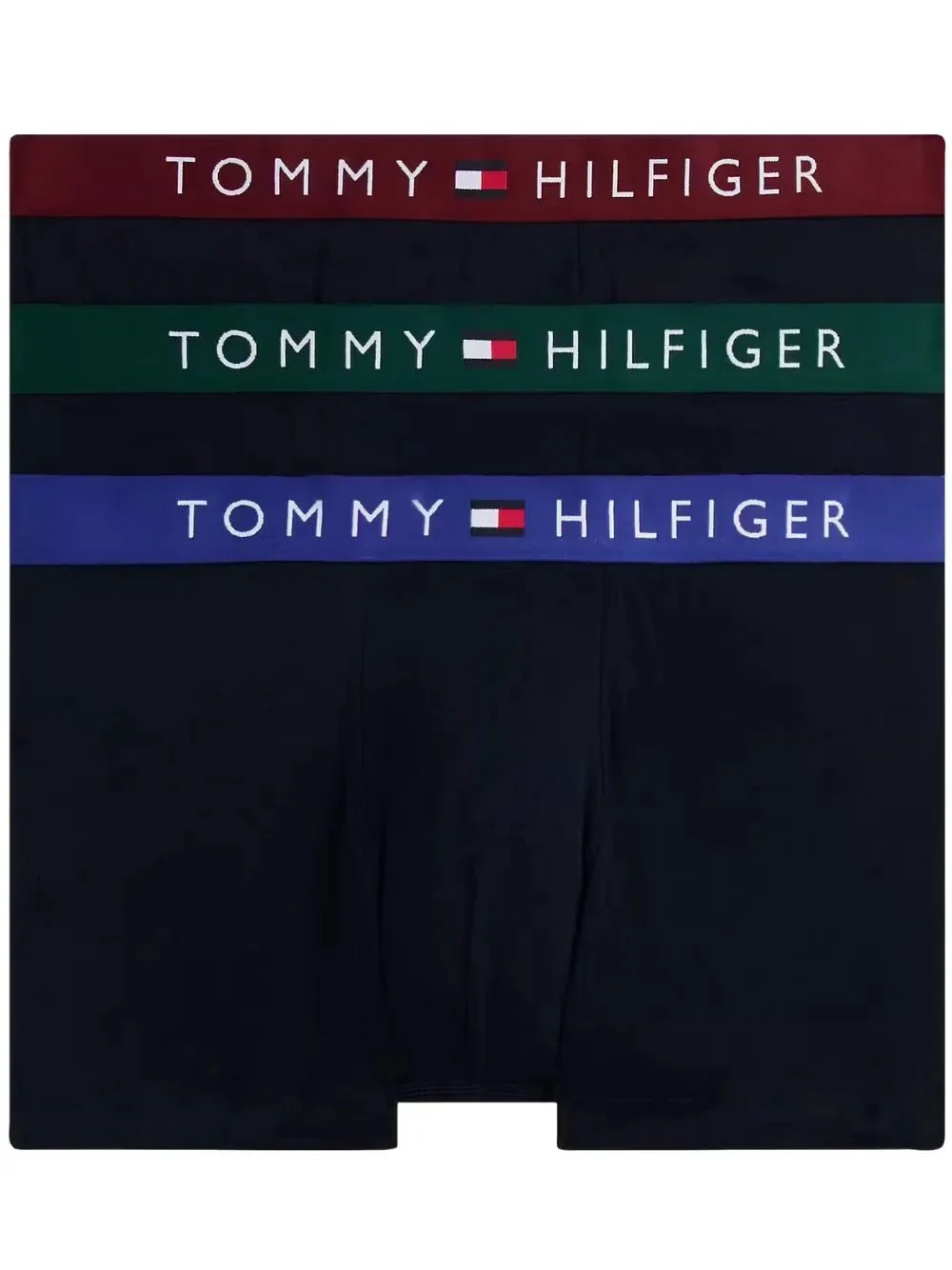 3-Pack TH Originals Boxer Trunks, Navy w/ green/blue/burgundy
