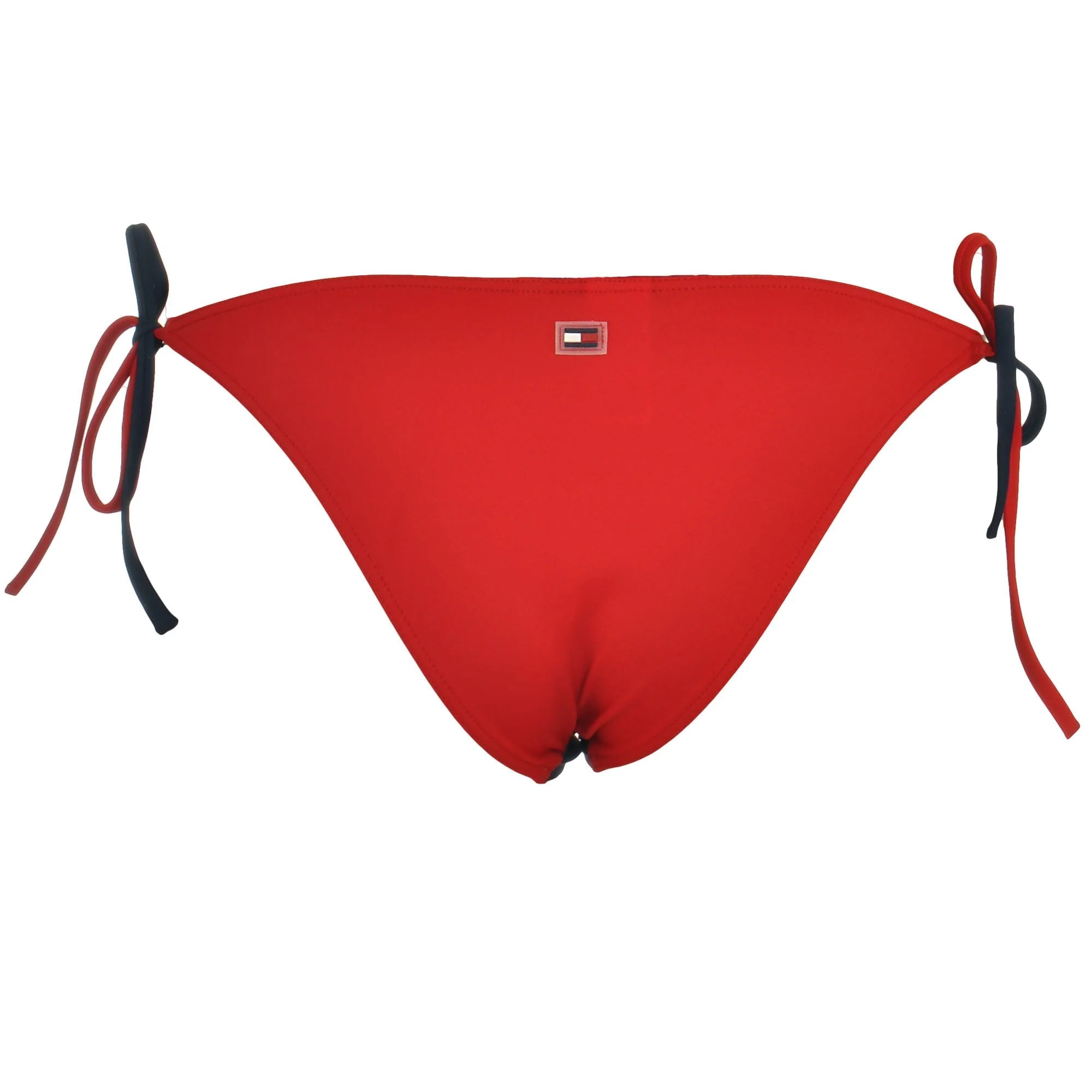 Cheeky Side Tie Bikini, Navy Blazer / Tango Red - Image 2