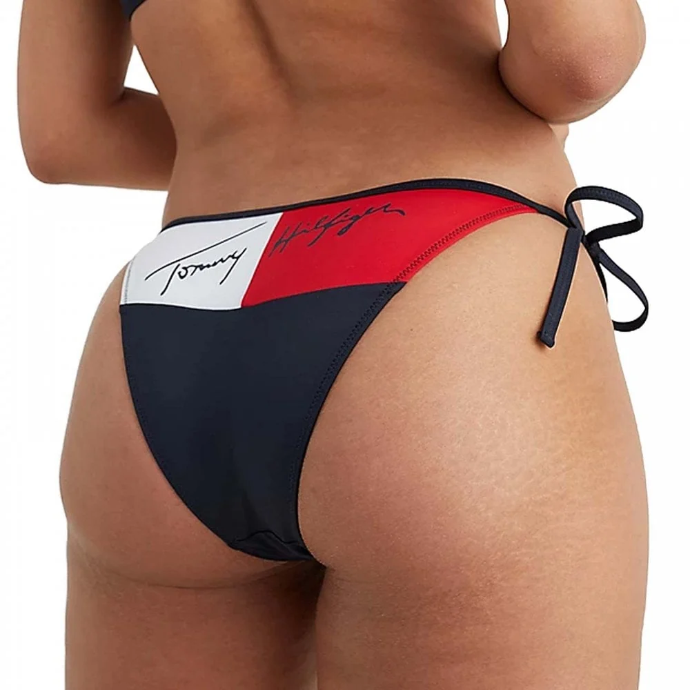Cheeky Side Tie Swim Bikini Bottoms, Desert Sky - Image 2