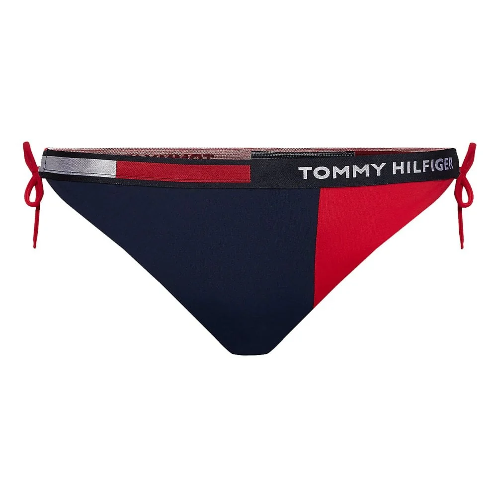 Cheeky String Side Tie Bikini Bottoms, Pitch Blue