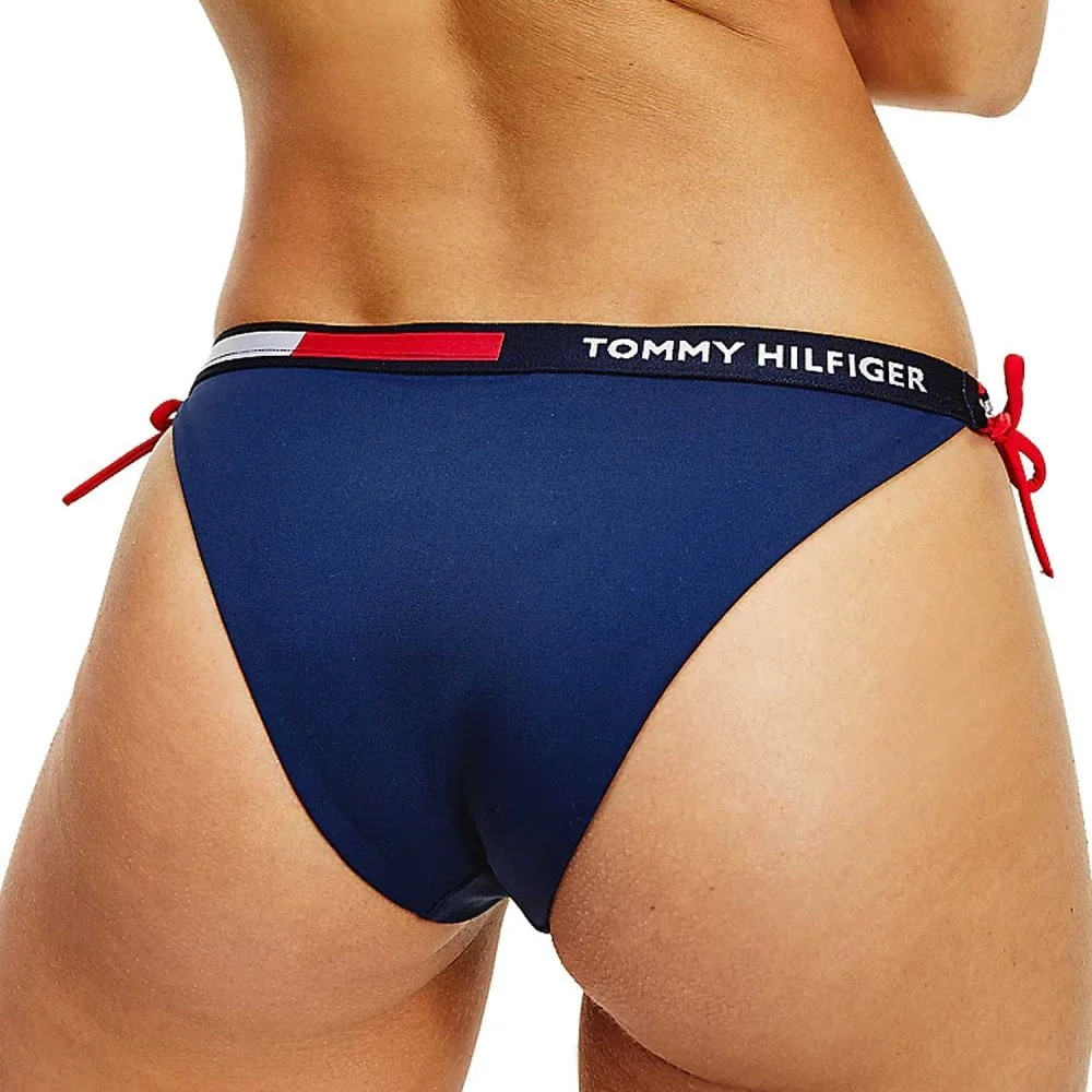 Cheeky String Side Tie Bikini Bottoms, Pitch Blue - Image 3