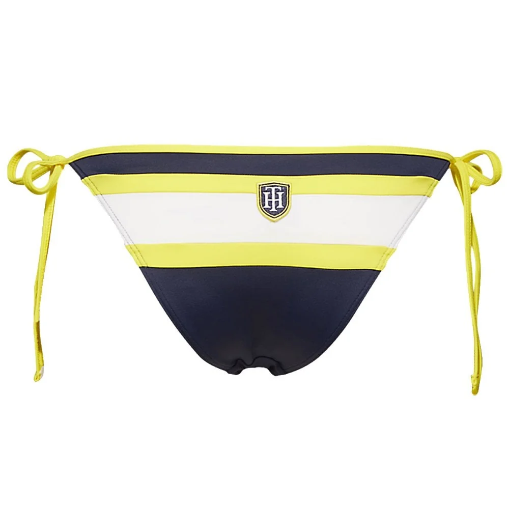 Cheeky String Side Tie Swim Bikini, Navy Blazer - Image 4