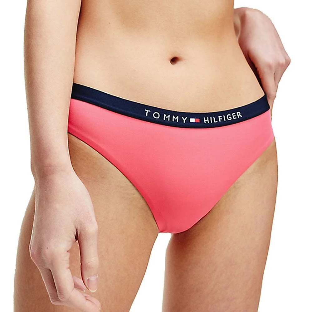 Classic Logo Waistband Bikini Bottoms, Laser Pink - Image 2