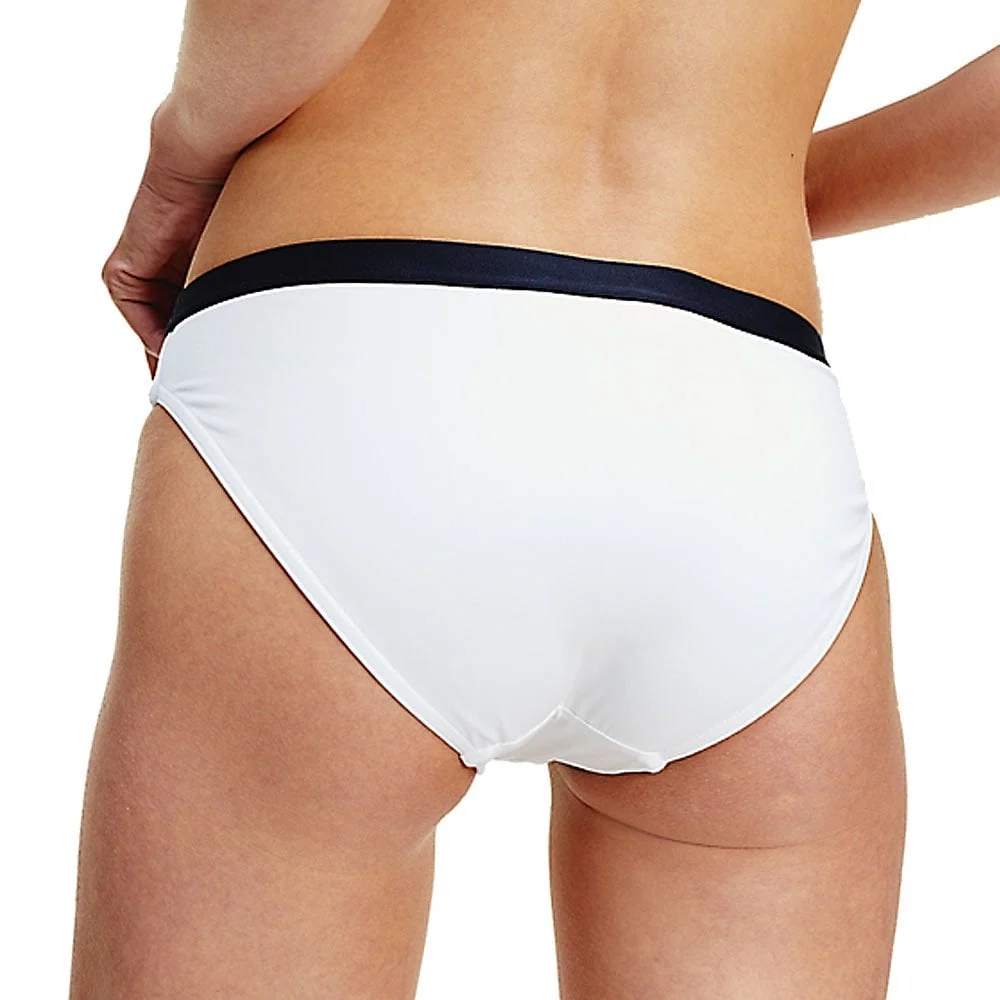 Classic Logo Waistband Bikini Bottoms, White - Image 3