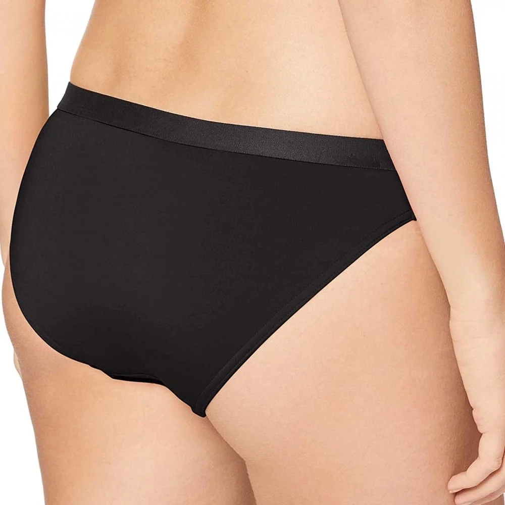 Classic Logo Waistband Swim Bikini Bottoms, PVH Black - Image 3