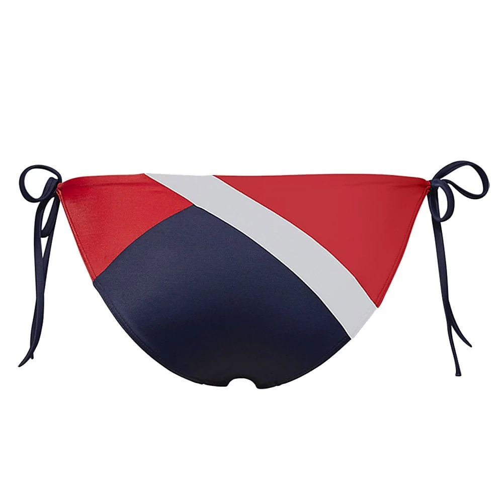 Colour-Blocked Side Tie Bikini, Navy Blazer - Image 2