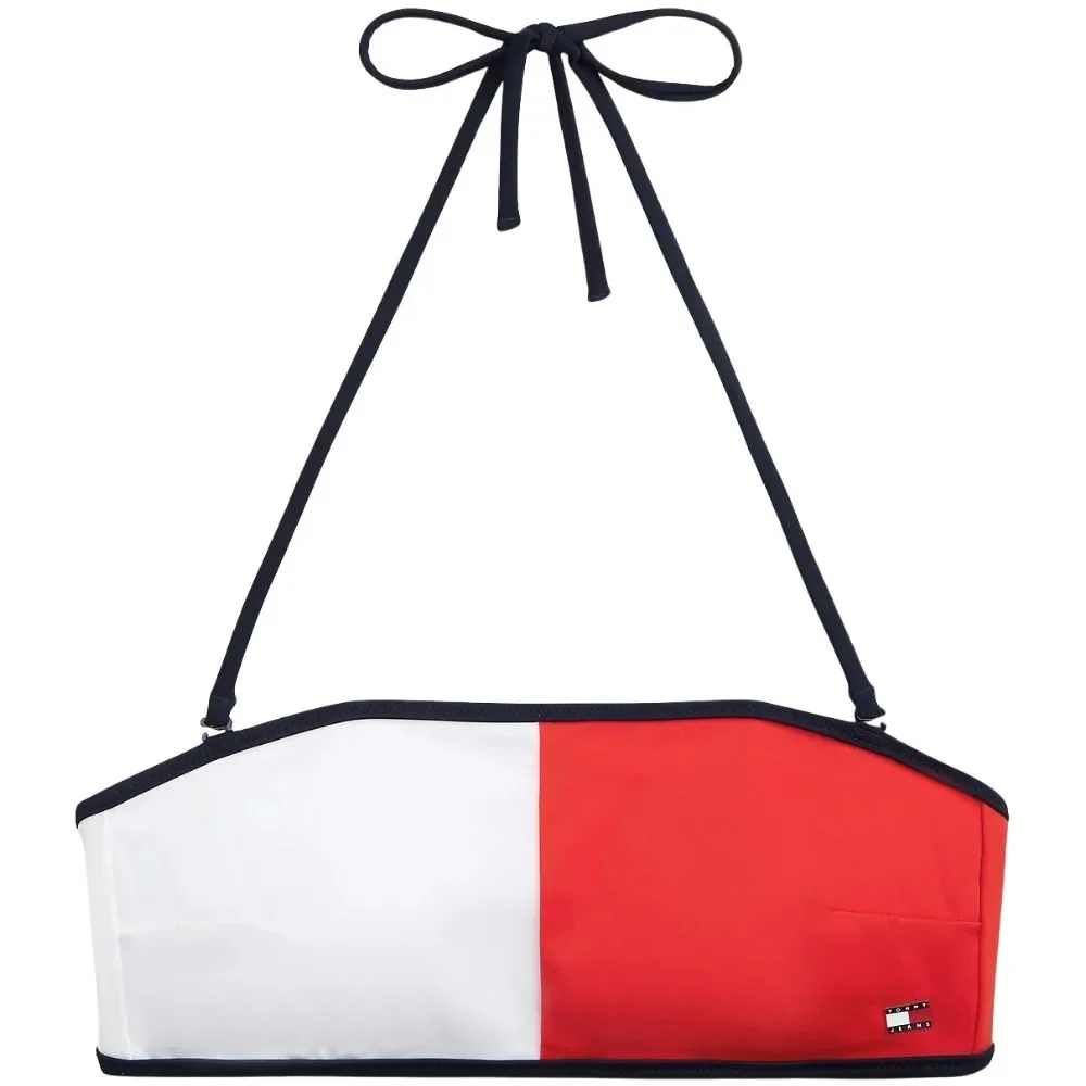 Core Flag Bandeau Bikini Top, Dark Night Navy - Image 2