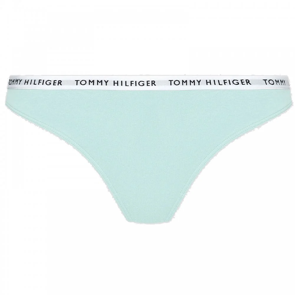 Cotton 3-Pack Thong, Cranberry/Aqua/Saltwater Green - Image 2