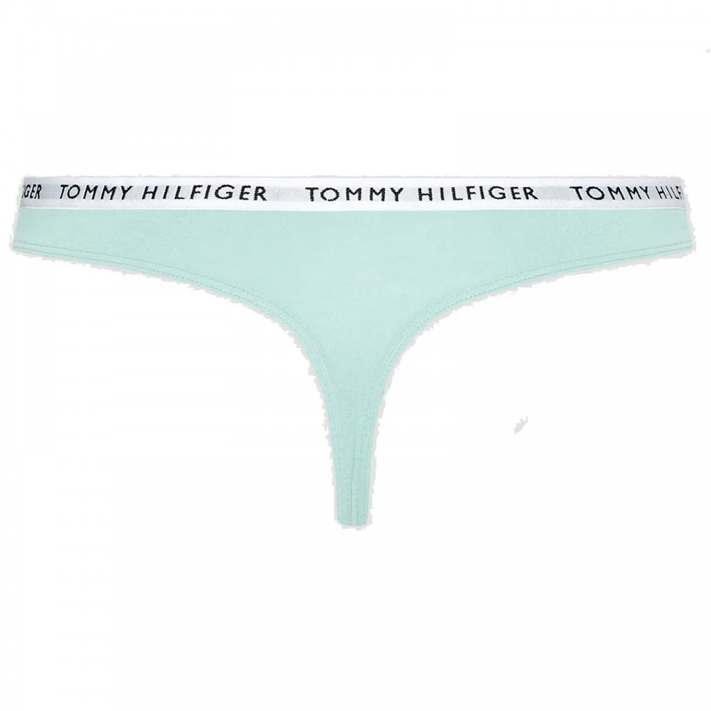 Cotton 3-Pack Thong, Cranberry/Aqua/Saltwater Green - Image 3