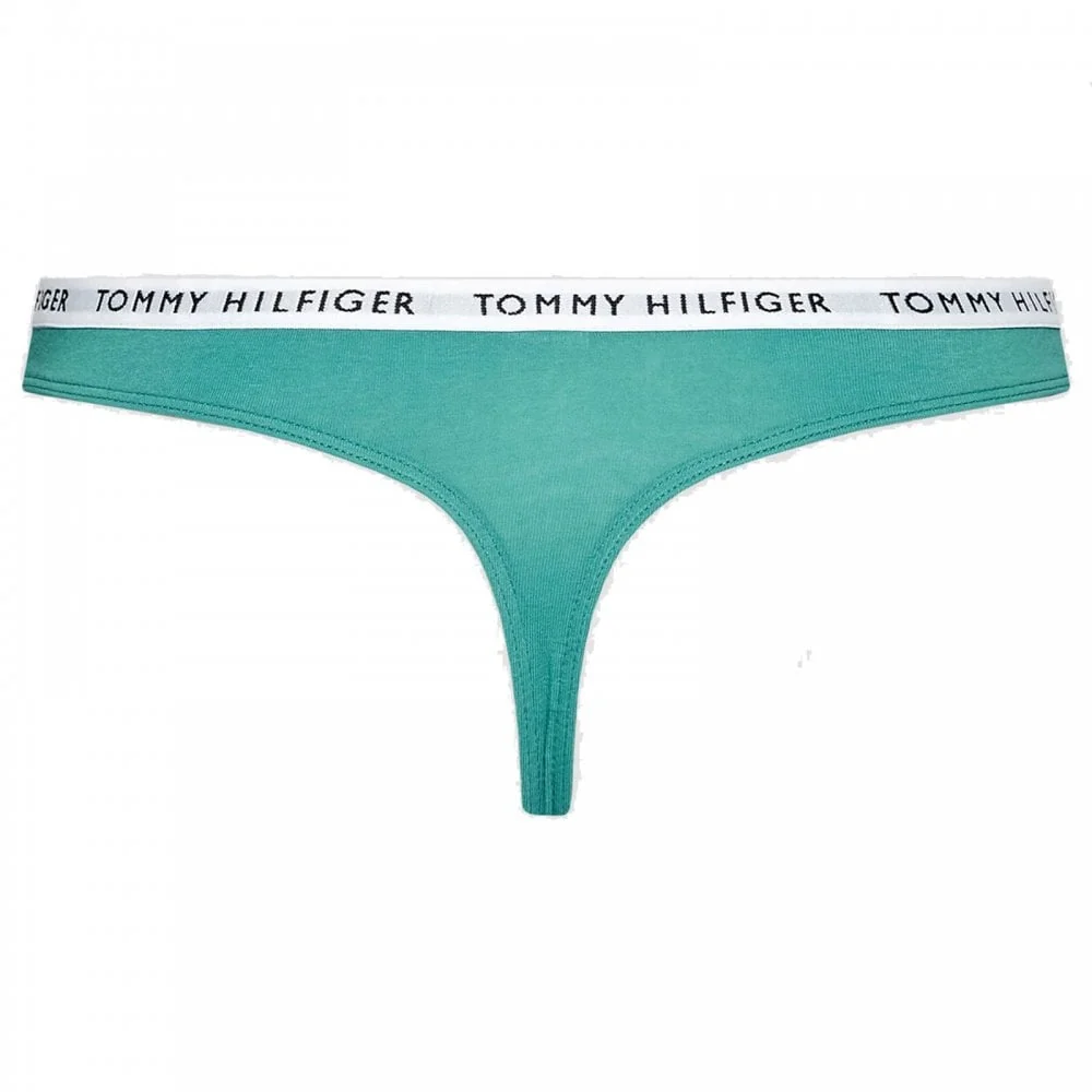 Cotton 3-Pack Thong, Cranberry/Aqua/Saltwater Green - Image 5