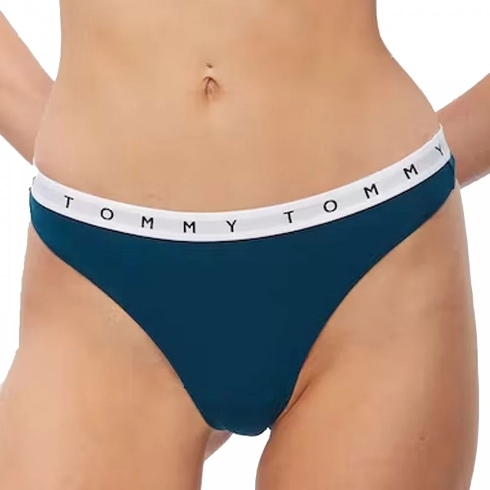 Cotton 3-Pack Thong, Exotic Berry/Gingham/Night Diver - Image 3
