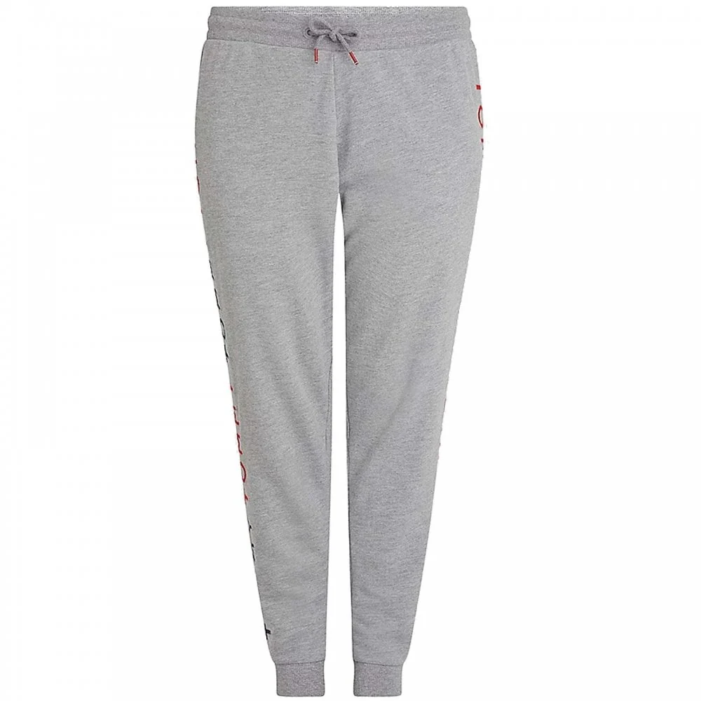 Curve Logo Embroidery Tapered Track Pants, Medium Grey Heather