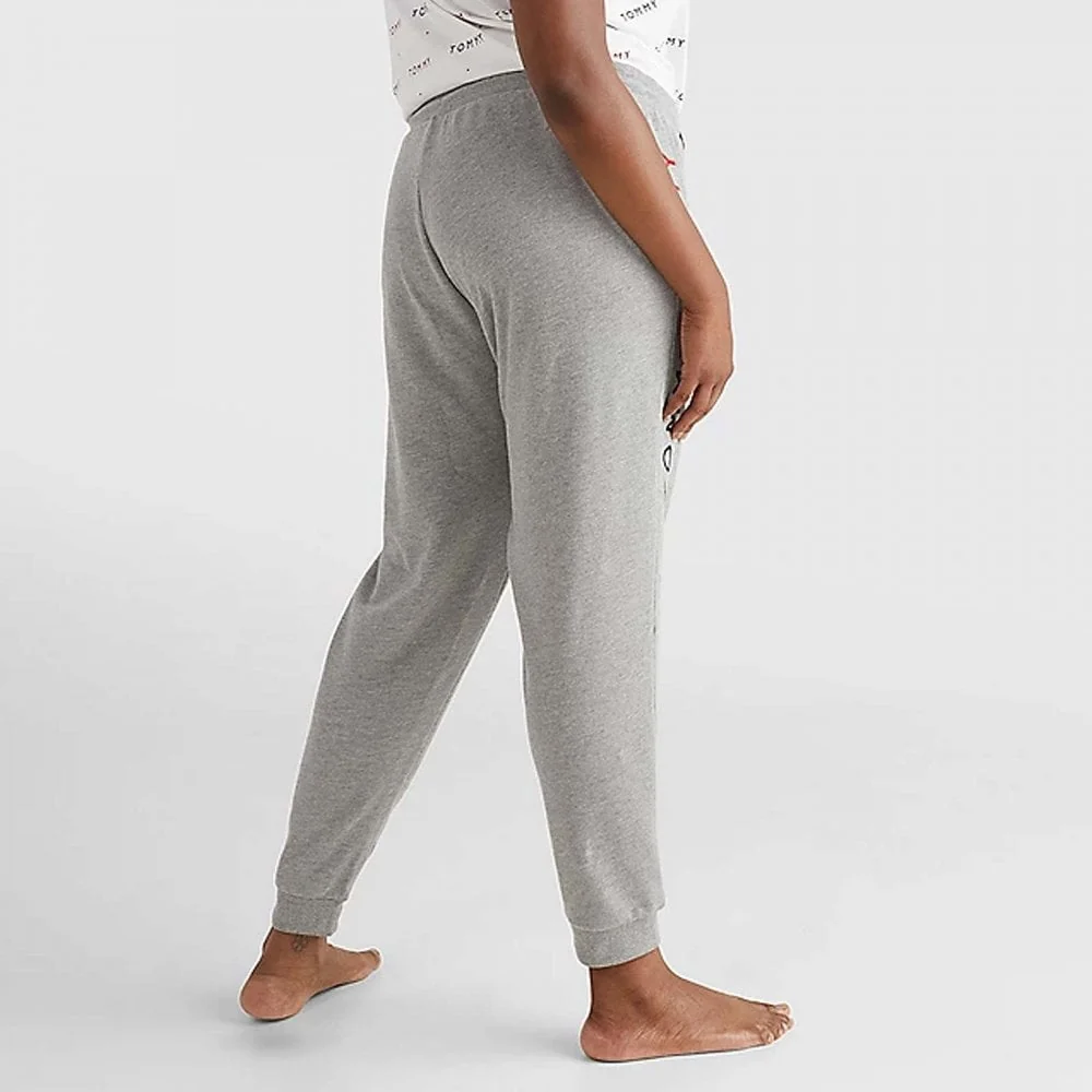 Curve Logo Embroidery Tapered Track Pants, Medium Grey Heather - Image 3